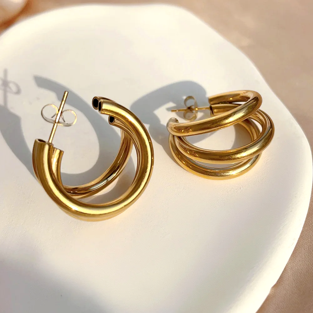 Trivara Stacked Hoop Earrings