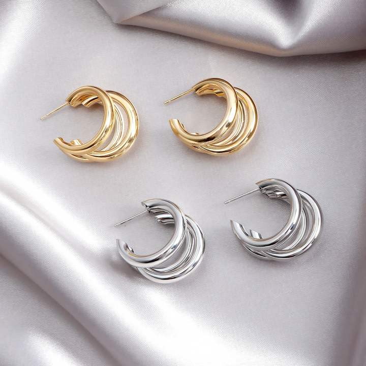 Trivara Stacked Hoop Earrings