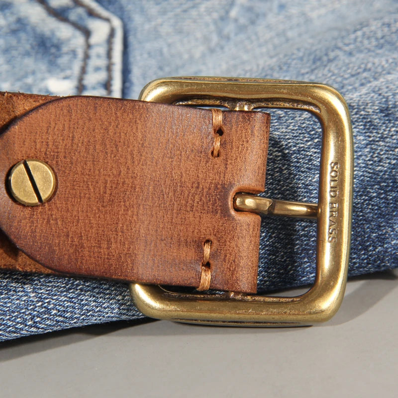 Retro Genuine Cowhide Leather Belt