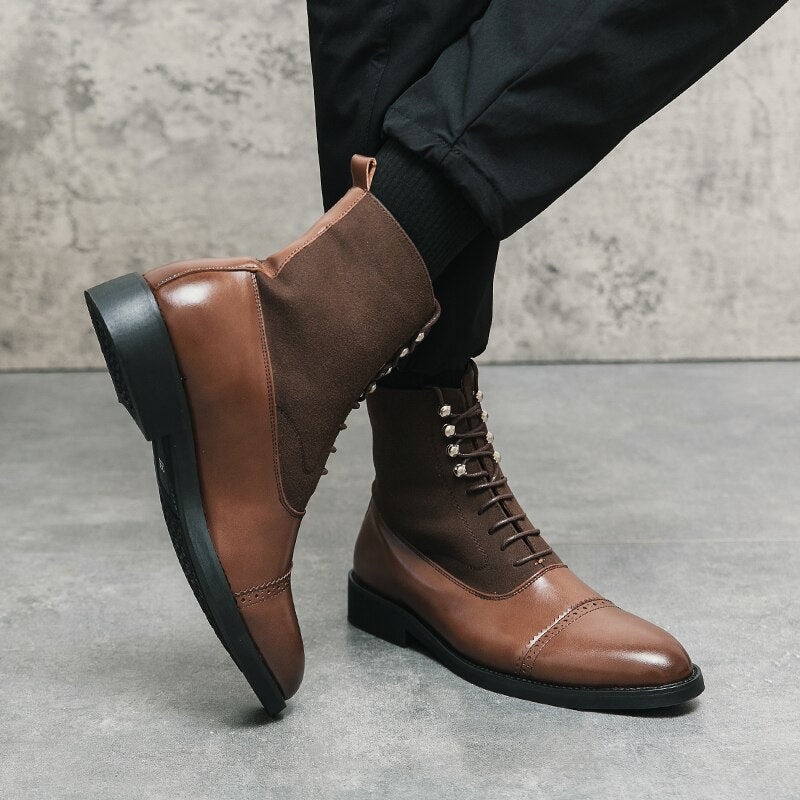 Luxe Lace-Up Chelsea Boots