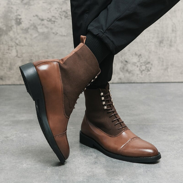 Luxe Lace-Up Chelsea Boots