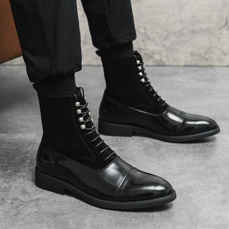 Luxe Lace-Up Chelsea Boots