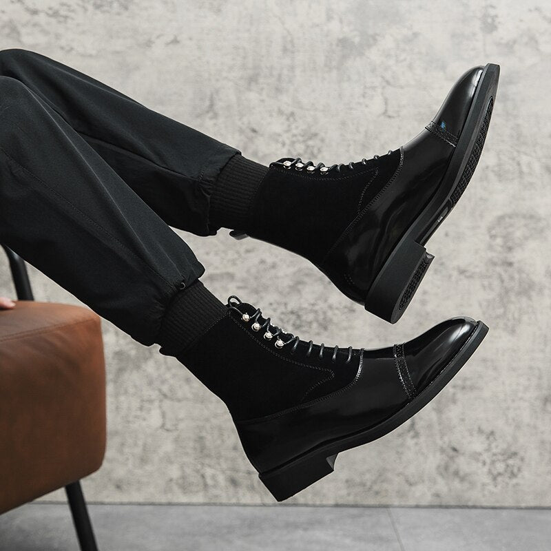 Luxe Lace-Up Chelsea Boots