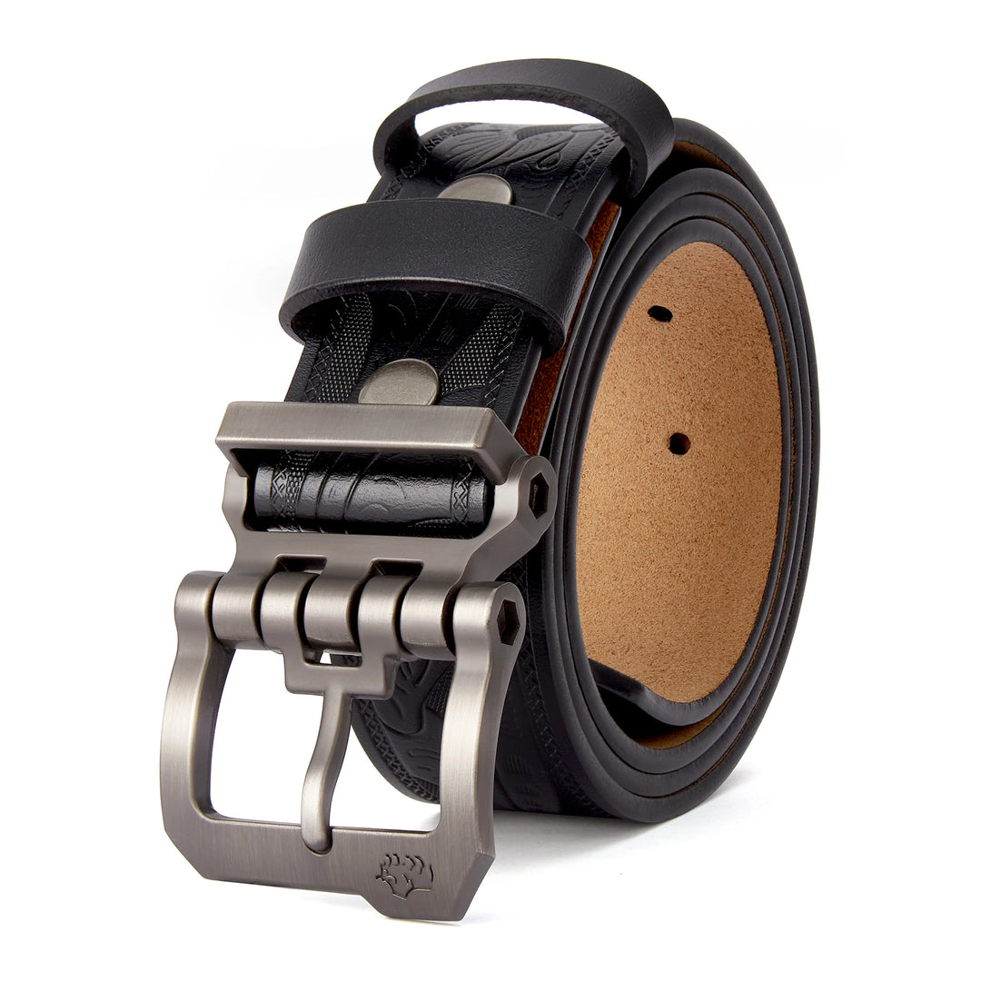 Exquisite Leather Carved Detail Belt