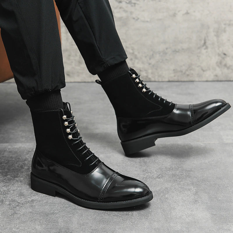 Luxe Lace-Up Chelsea Boots