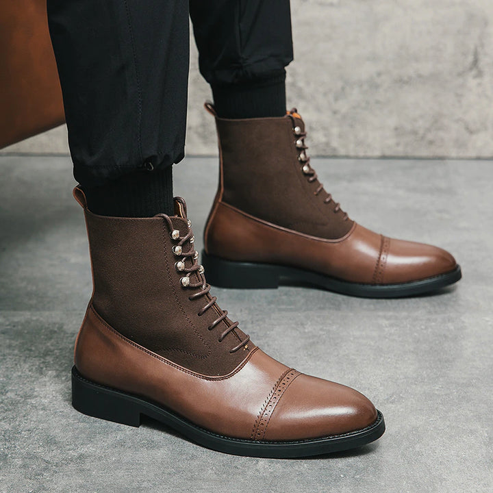 Luxe Lace-Up Chelsea Boots