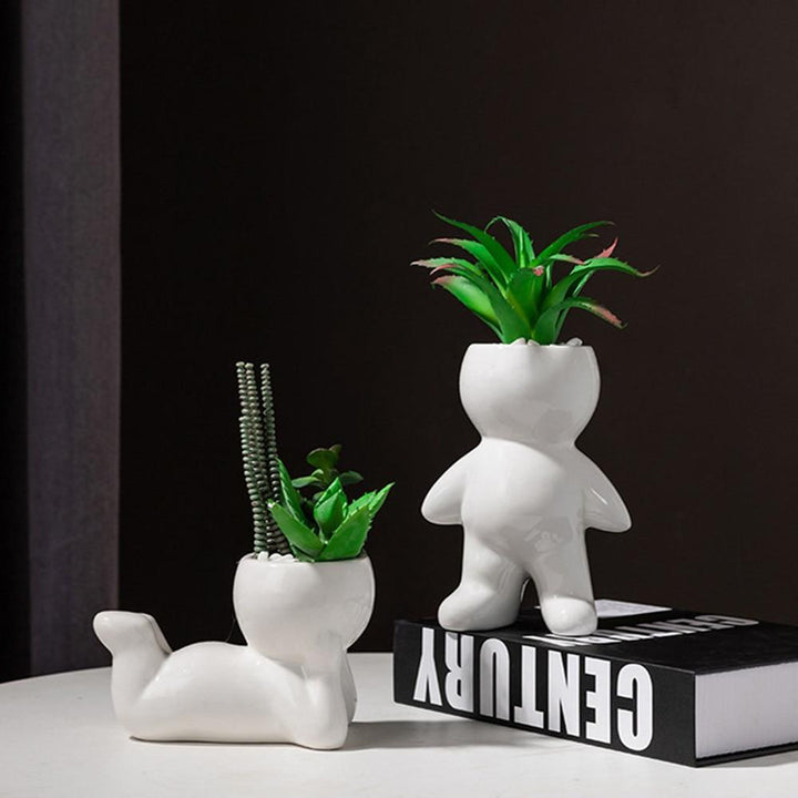 Humanoid Ceramic Succulent Pot